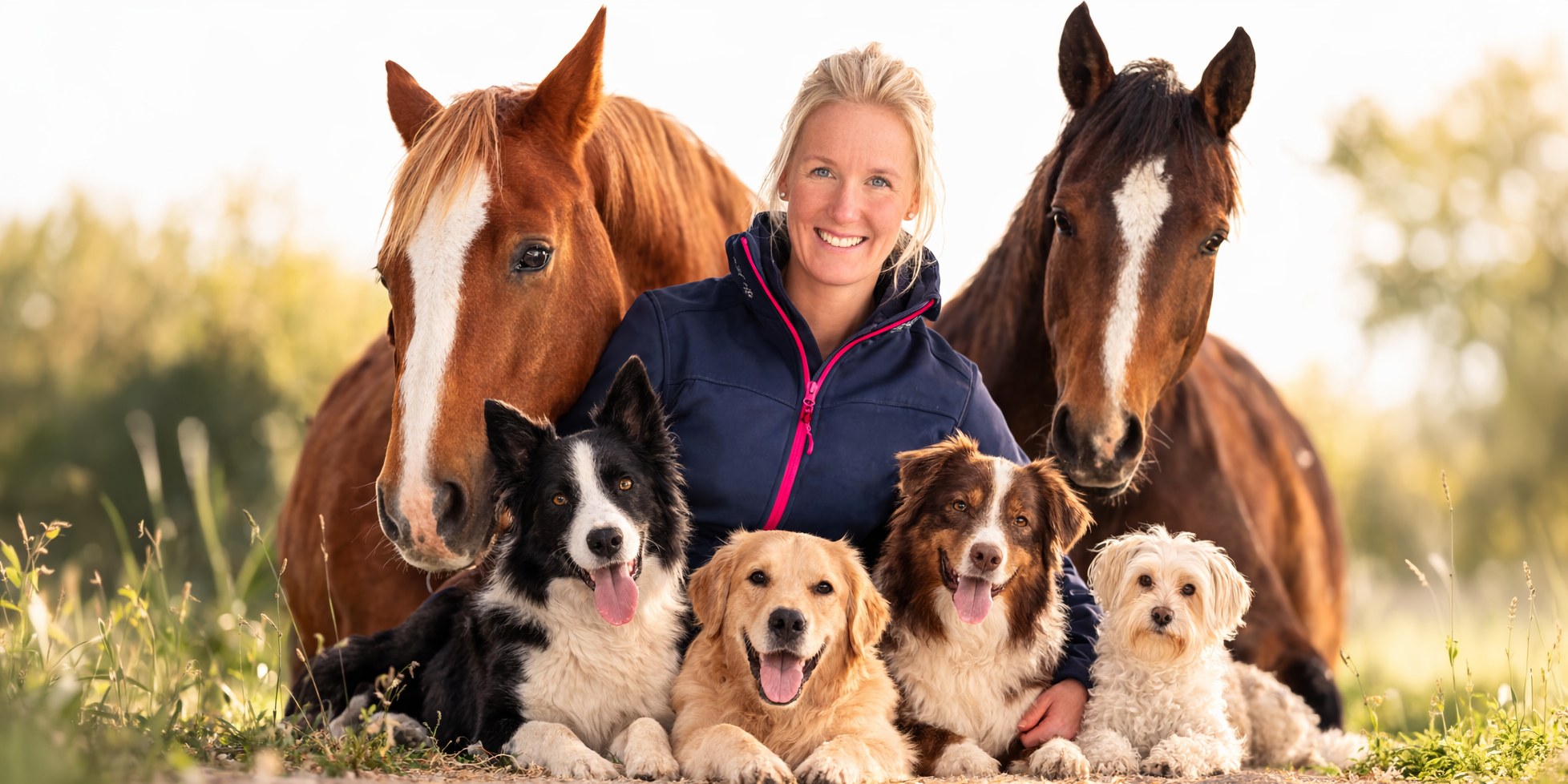 Steffi Willms mit Pferden und Hunden